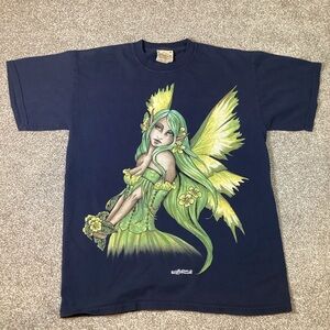 Vintage Amy Brown X The Mountain Dark Blue Fairy Tshirt Sz M